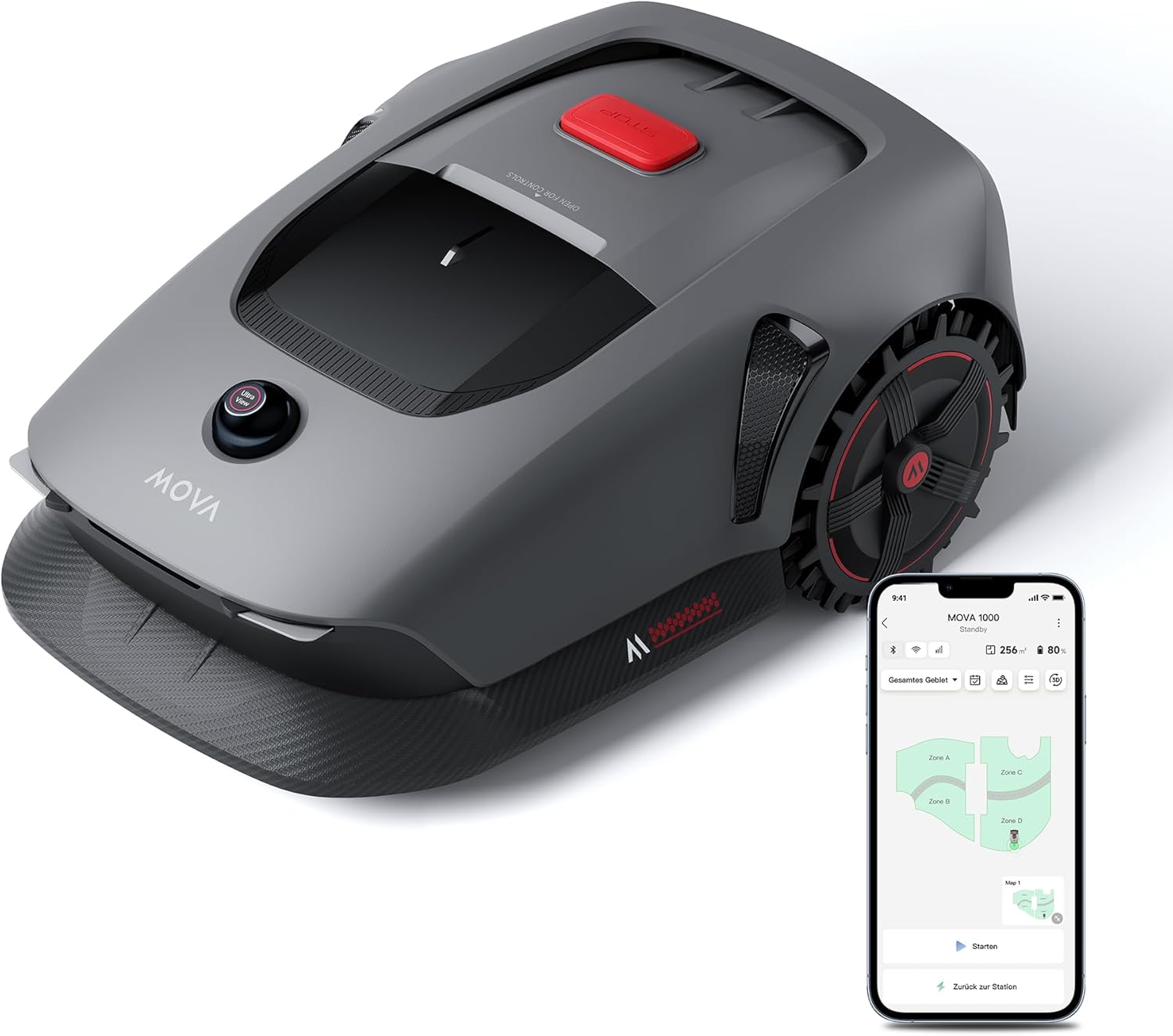 MOVA 1000 Mähroboter 1000 m², 3D-LiDAR & App-Steuerung