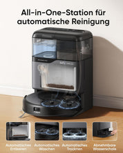 Eufy Omni C20, 7.000Pa, All-in-One-Station, Auto-Entleerung & -Reinigung, 8,5 cm, mit Wischfunktion
